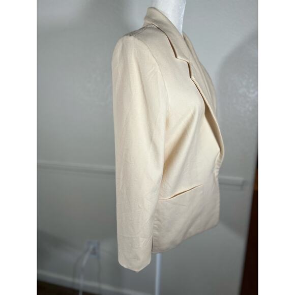 Vintage Rafaella women sz 6 petite 100% wool cream blazer jacket 1069 - Picture 3 of 7